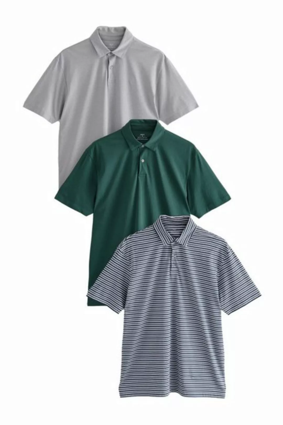 Next Poloshirt 3er-Pack Kurzarm-Poloshirts aus Jersey (3-tlg) günstig online kaufen