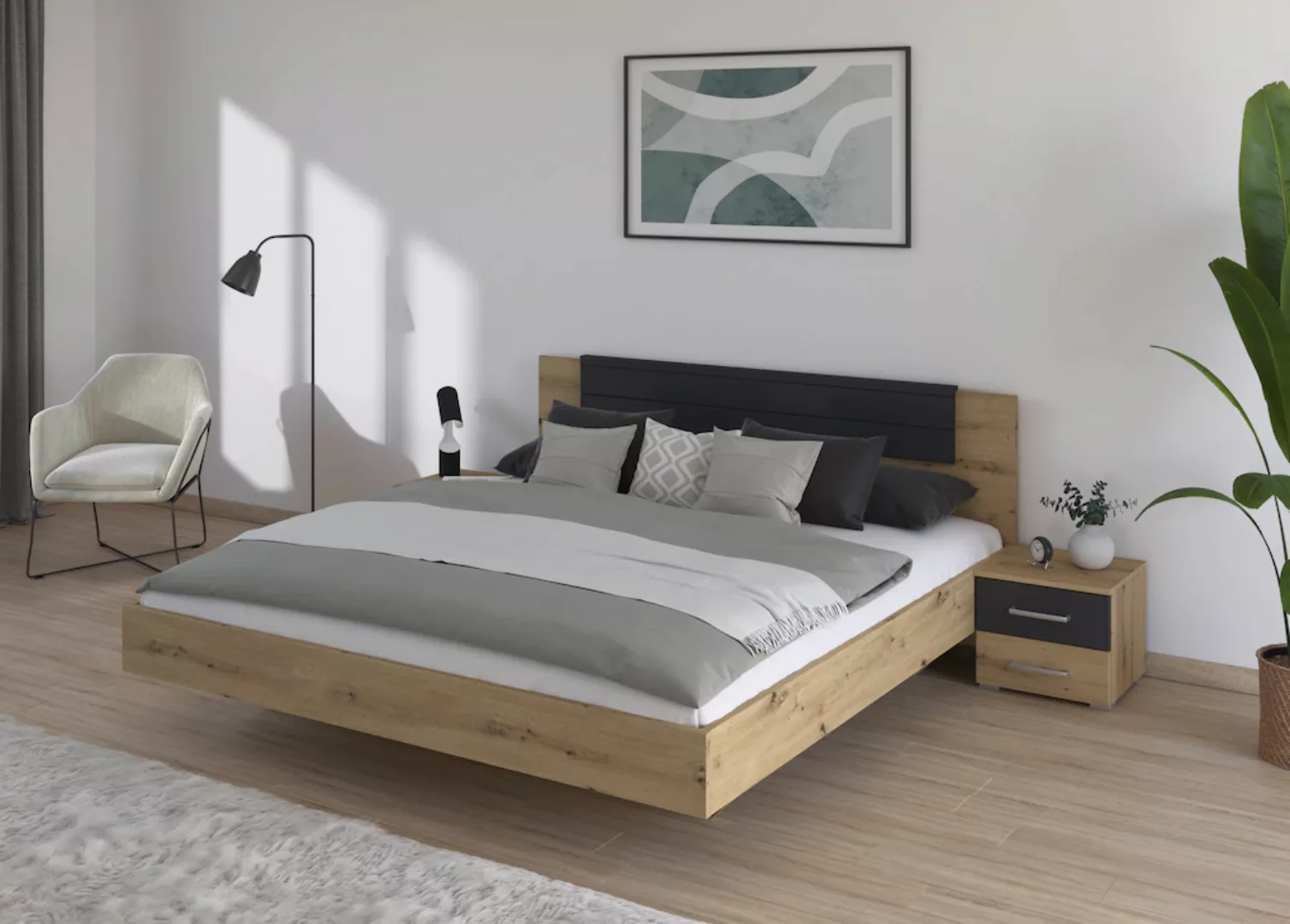 rauch Bettanlage "Doppelbett Futonbett BARCELONA in schwebender Optik", (Se günstig online kaufen