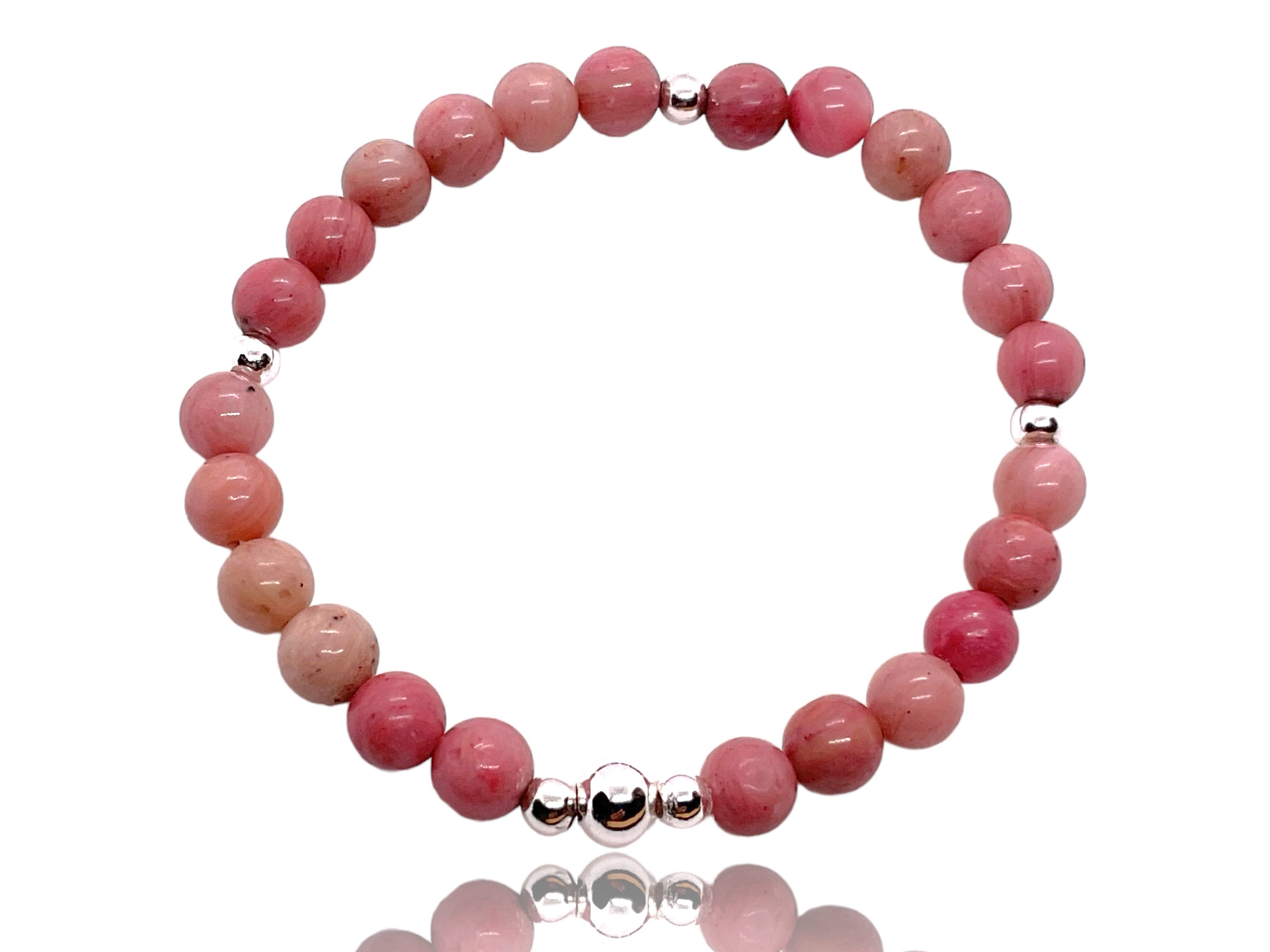 Steinfixx® Perlenarmband Edelsteinarmband Rhodonit mit 925 günstig online kaufen