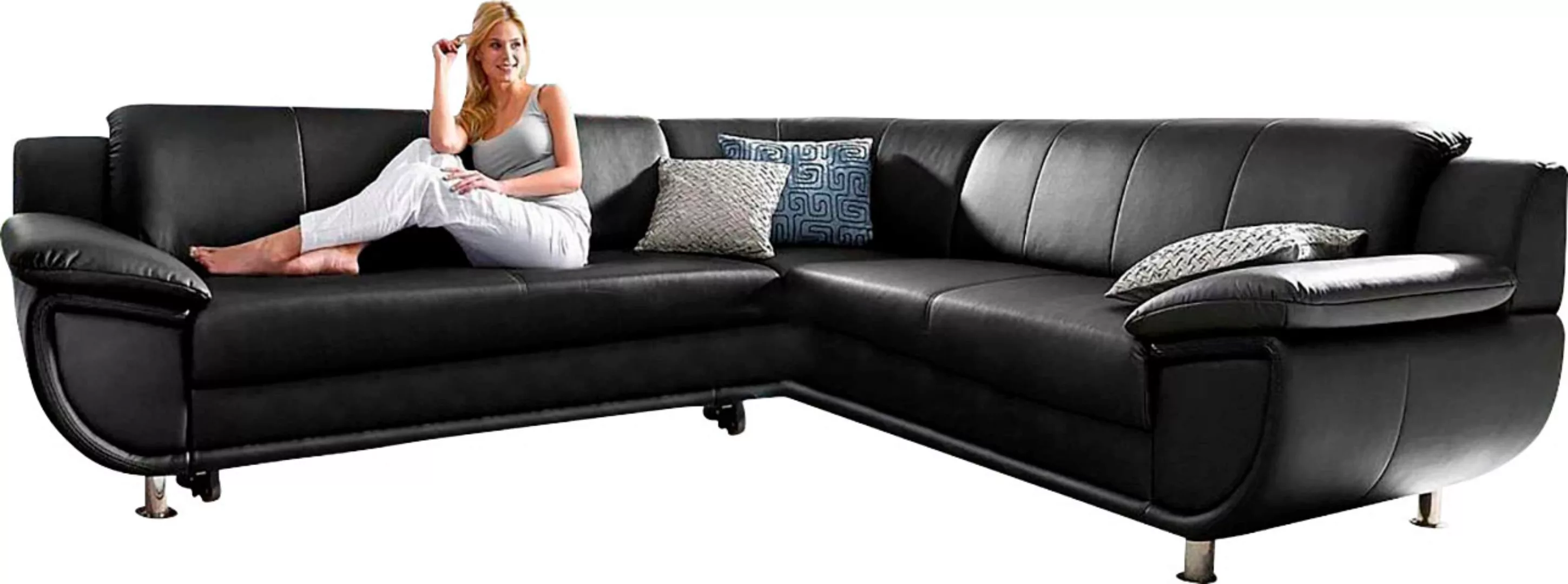 TRENDMANUFAKTUR Ecksofa "Rondo wahlweise mit Schlaffunktion, bequeme Armleh günstig online kaufen