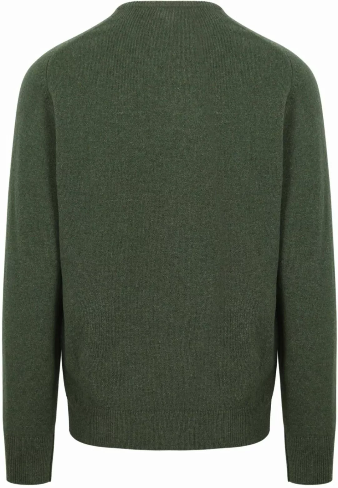 William Lockie V-Auschnitt Pullover Lammwolle Grün - Größe L günstig online kaufen