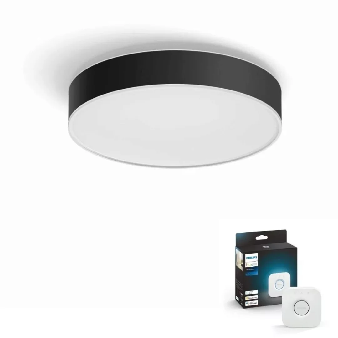 Philips Hue Bluetooth White Ambiance LED Deckenleuchte Enrave in Schwarz 19 günstig online kaufen