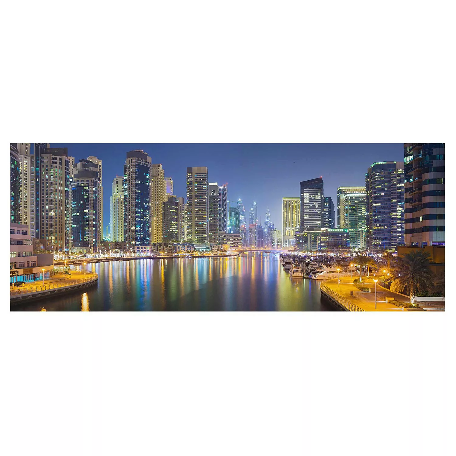 home24 Glasbild Dubai Nacht Skyline günstig online kaufen