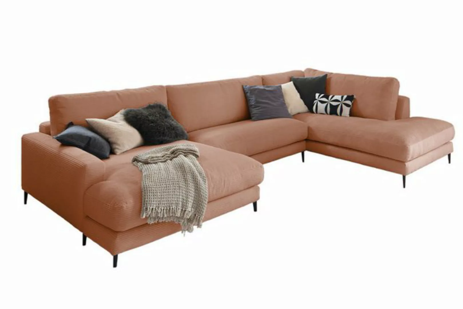 KAWOLA Wohnlandschaft CARA, Sofa U-Form Cord, Longchair rechts od. links, v günstig online kaufen