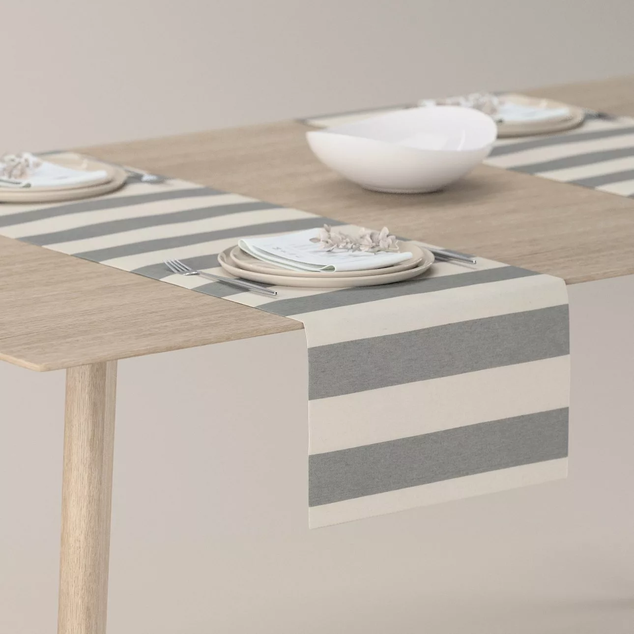 Tischläufer, weiß-grau, 40 x 130 cm, Quadro (143-91) günstig online kaufen