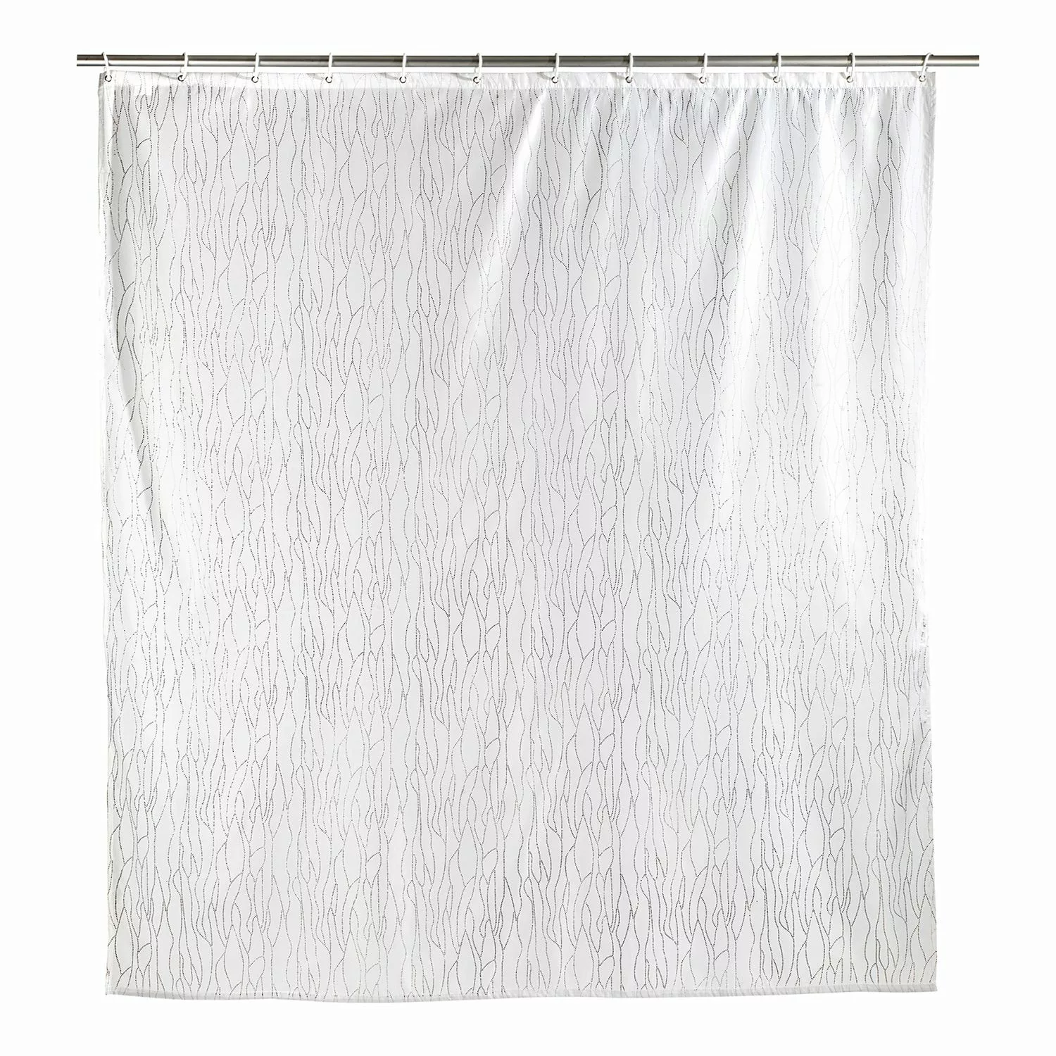 WENKO Duschvorhang Deluxe Weiß, mit glänzenden Applikationen, Textil (Polye günstig online kaufen