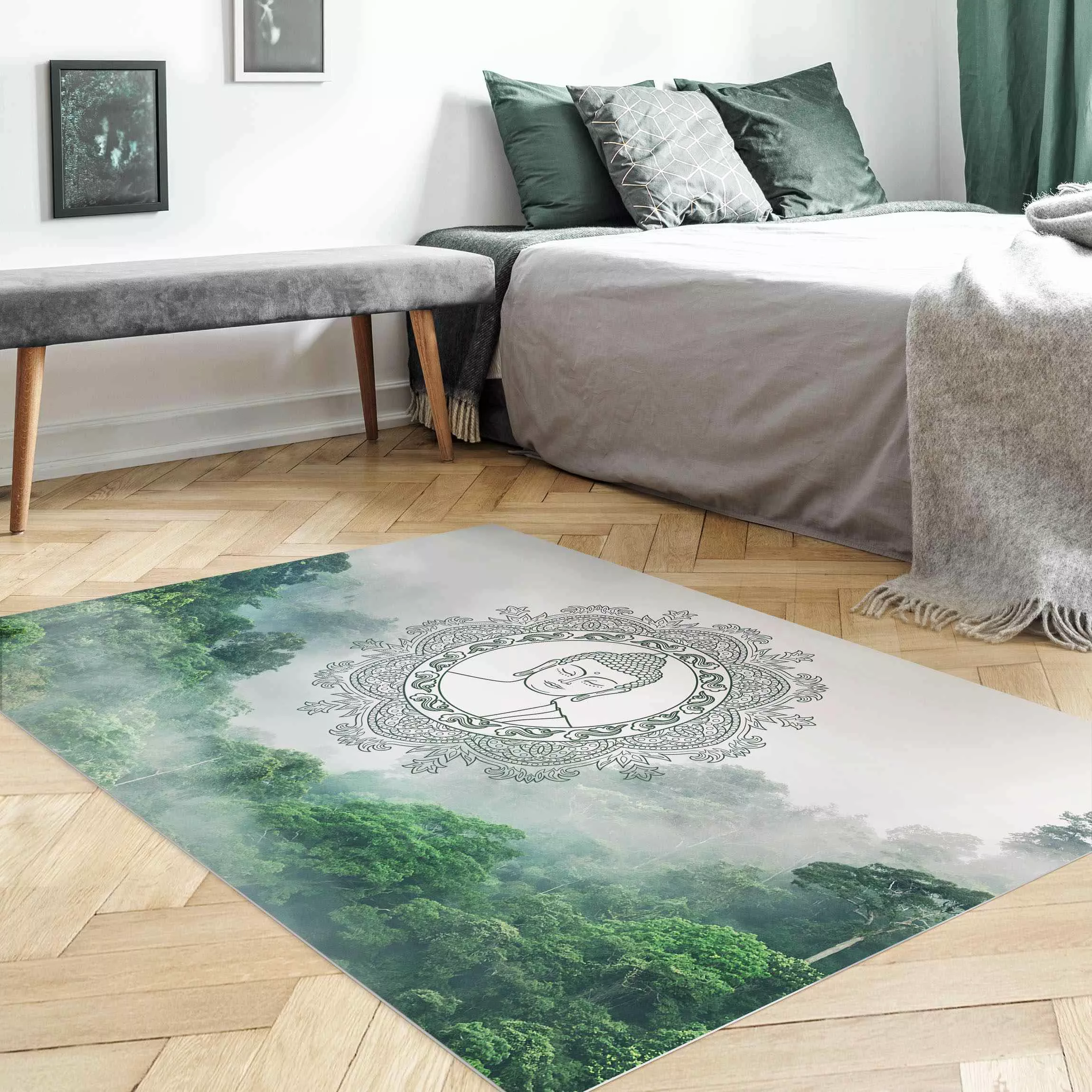 Vinyl-Teppich Buddha Mandala im Nebel günstig online kaufen