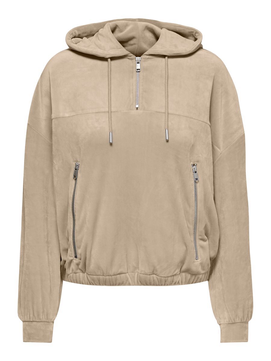 ONLY Samt- Hoodie Damen Beige günstig online kaufen