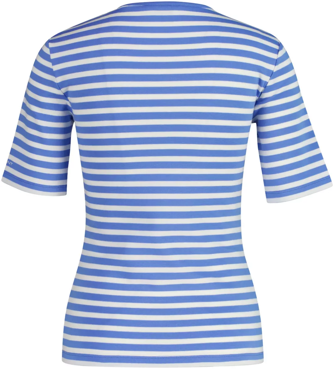 Gant T-Shirt "SLIM STRIPED 1X1 RIBBED KA T-SHIRT", mit dezentem Logoschrift günstig online kaufen