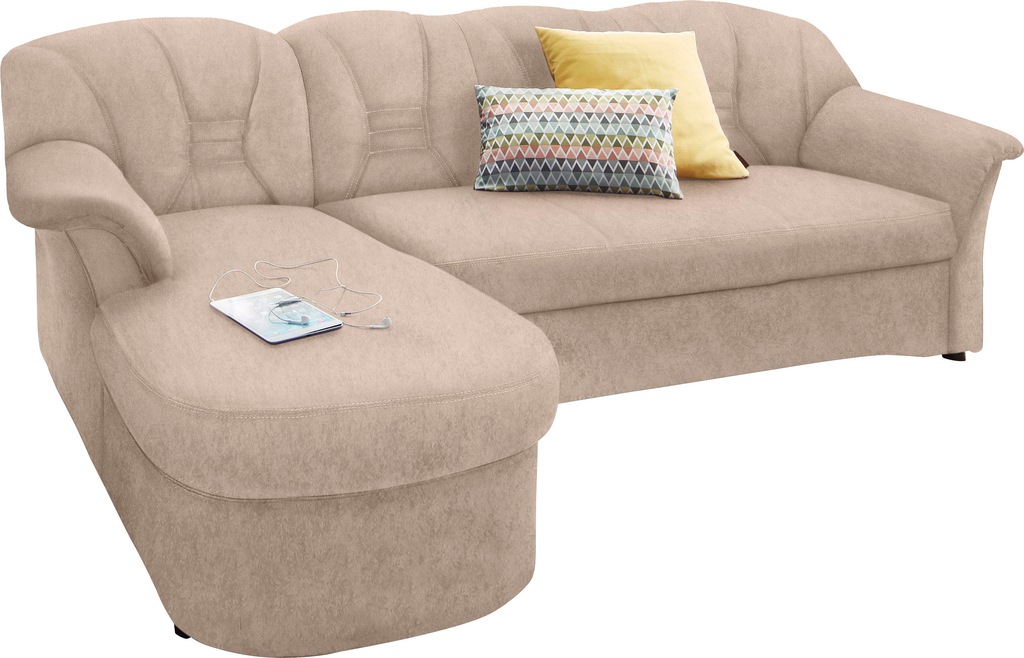 DOMO collection Ecksofa "Elva L-Form", wahlweise mit Bettfunktion und Feder günstig online kaufen