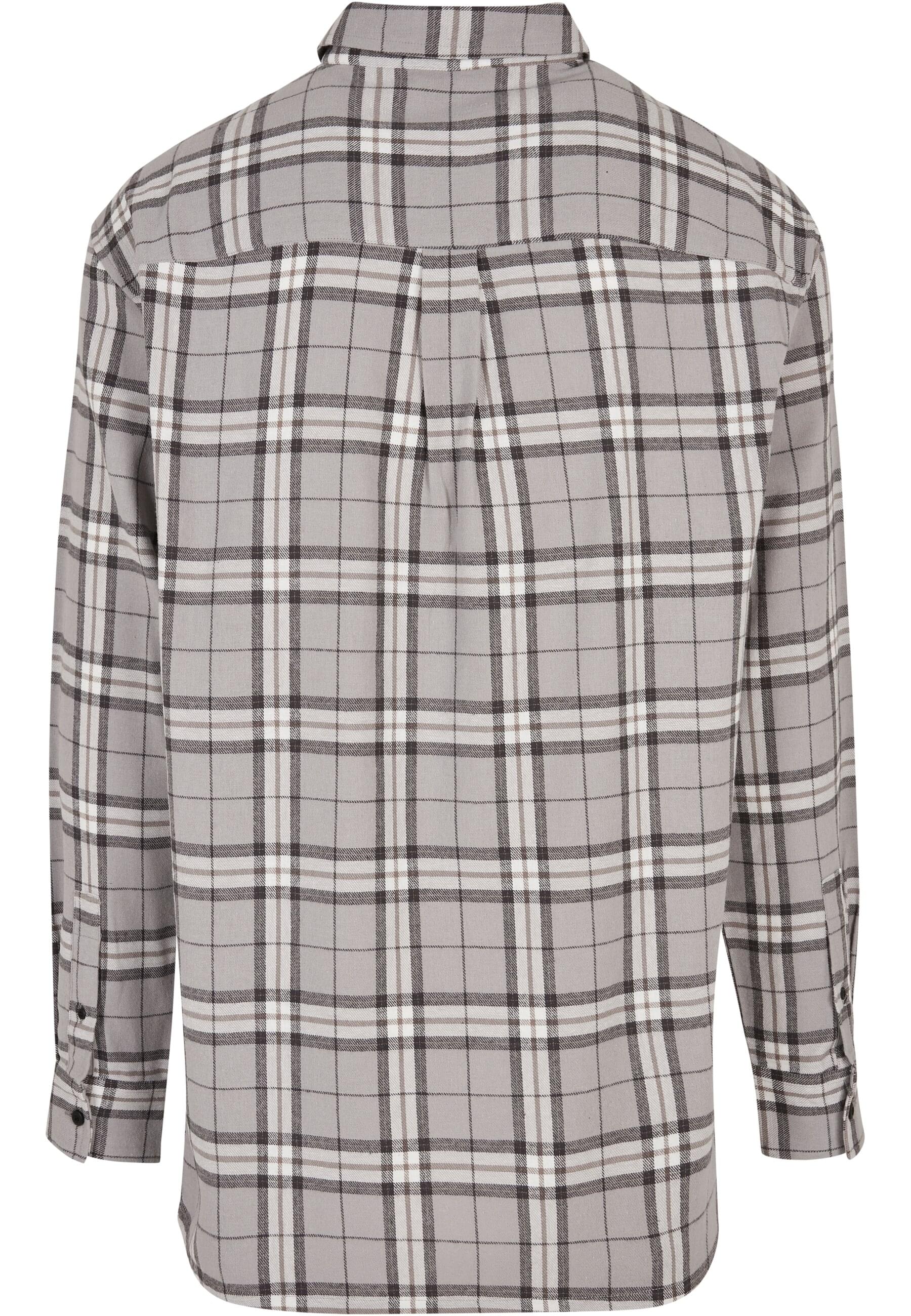 URBAN CLASSICS Langarmhemd "Urban Classics Herren Long Oversized Grey Check günstig online kaufen