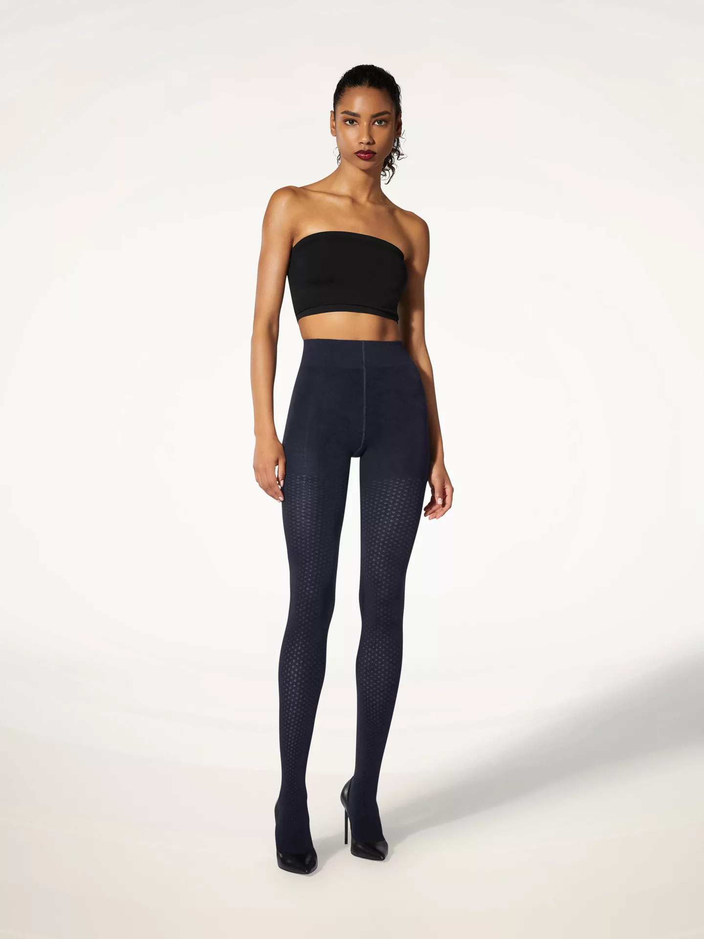 Wolford - Merino Dot Tights, Frau, deep night, Größe: M günstig online kaufen