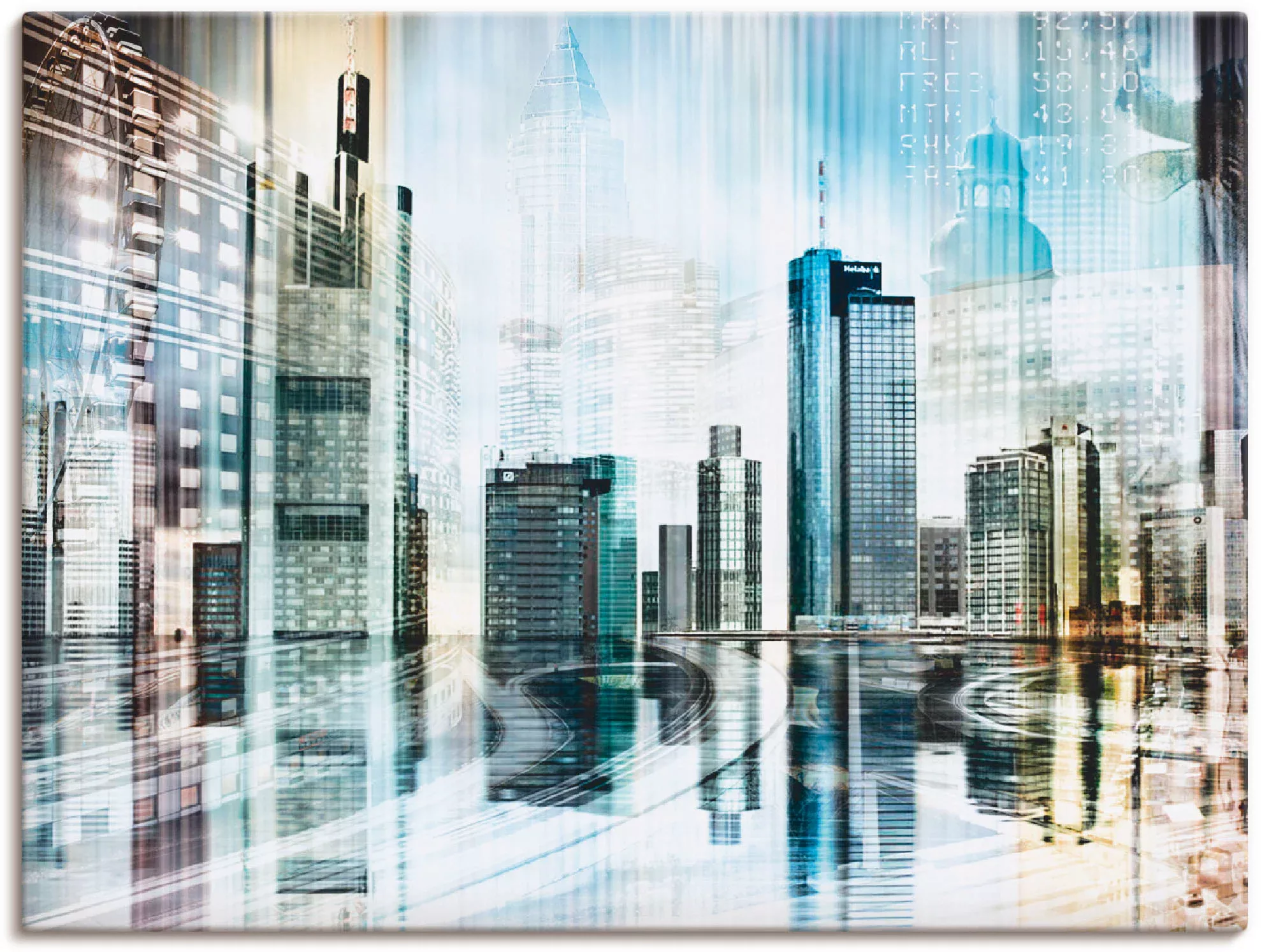 Artland Leinwandbild »Frankfurt Skyline Abstrakte Collage«, Deutschland, (1 günstig online kaufen