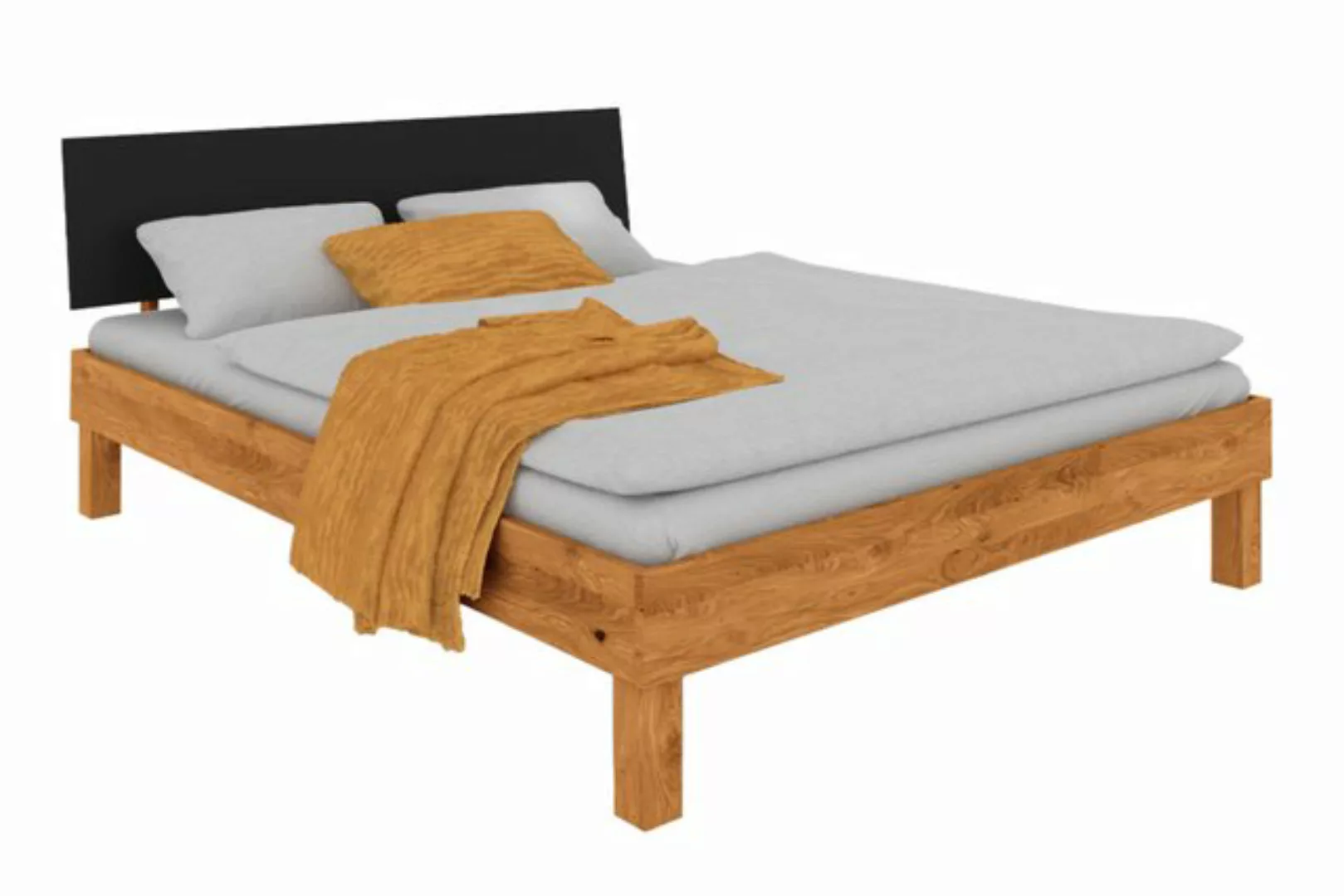 byoak Bett VIGO 180 x 200 aus Massivholz, mit MDF-kopfteil, Naturgeölt günstig online kaufen