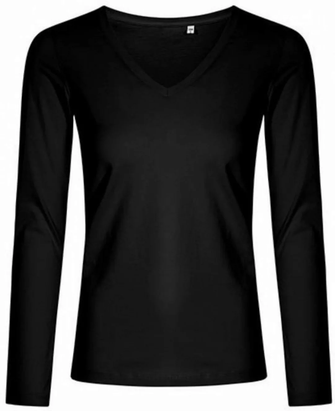 Promodoro Langarmshirt Damen V-Neck T-Shirt Longsleeve, Gekämmte Baumwolle günstig online kaufen