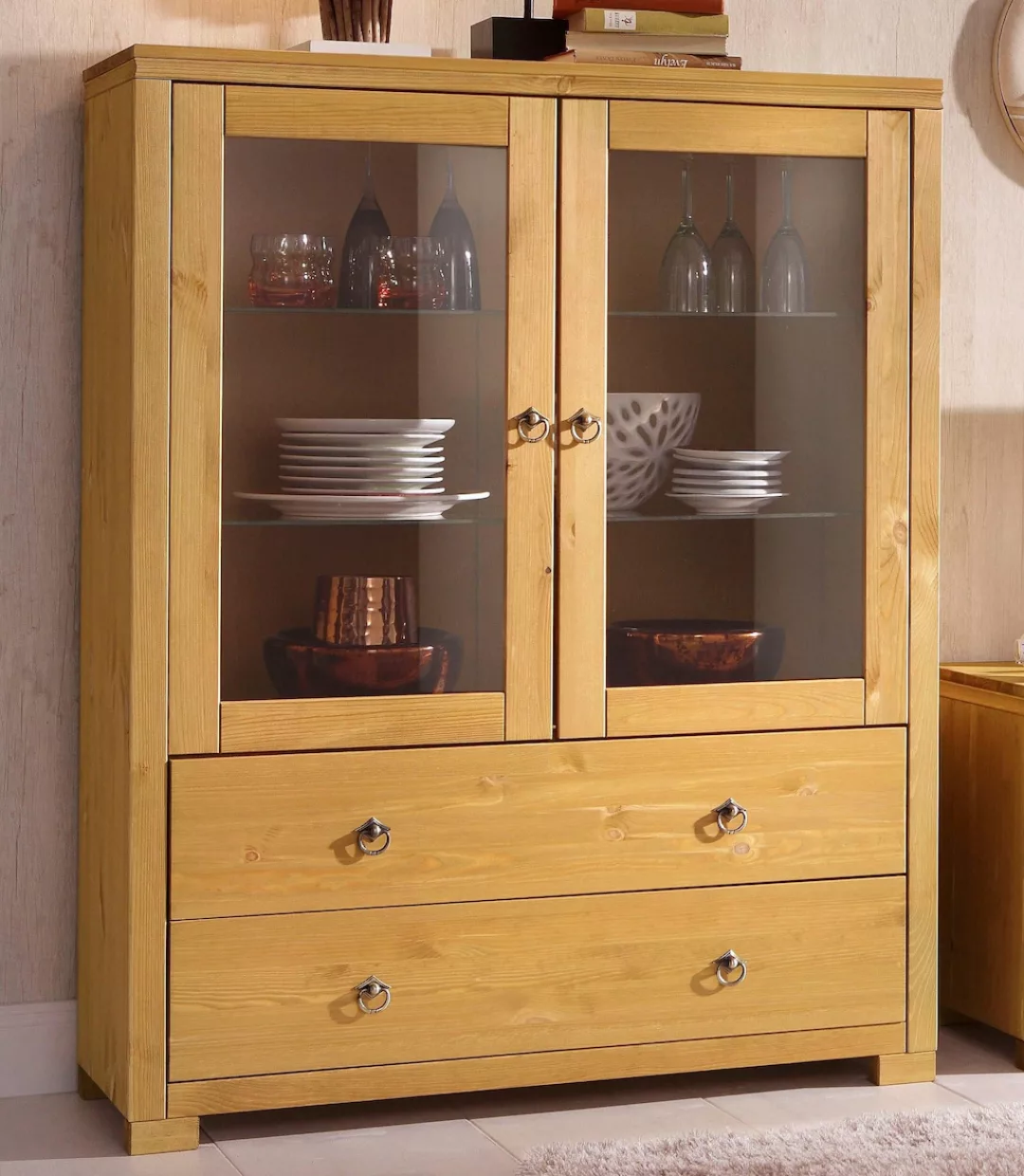 Home affaire Highboard "Gotland", Breite 101 cm, Türen mit Glaseinsätzen, a günstig online kaufen