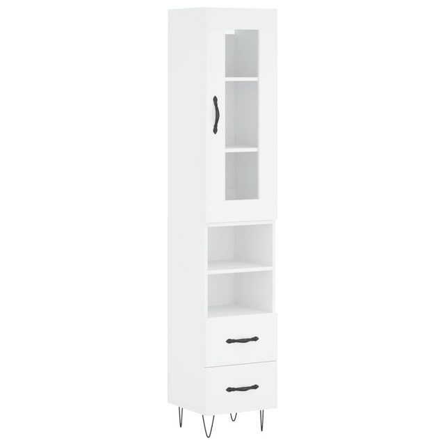 vidaXL Kleiderschrank Highboard Weiß 34,5x34x180 cm Holzwerkstoff Glas Vitr günstig online kaufen