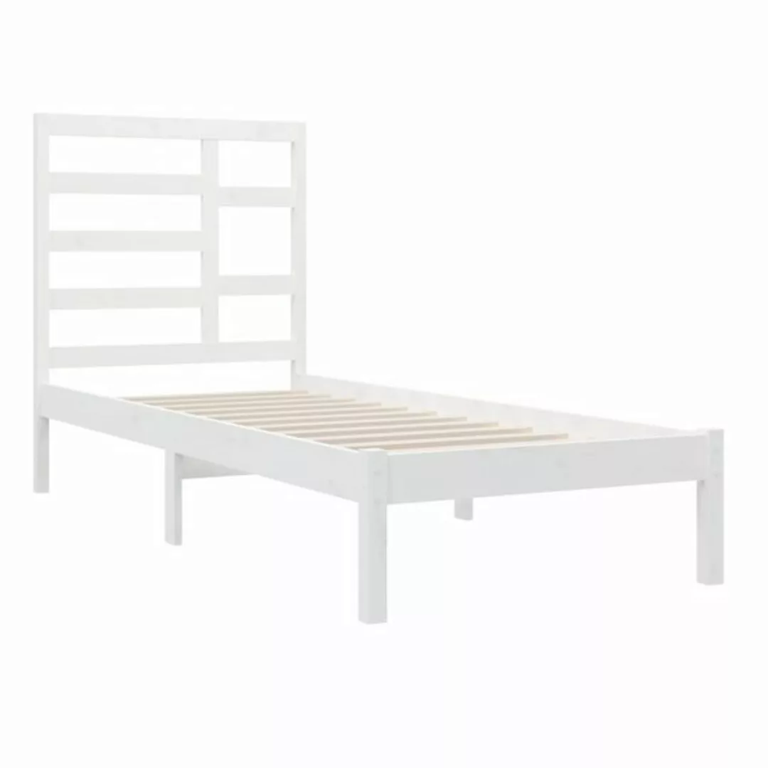 furnicato Bettgestell Massivholzbett Weiß 90x200 cm (1-tlg) günstig online kaufen