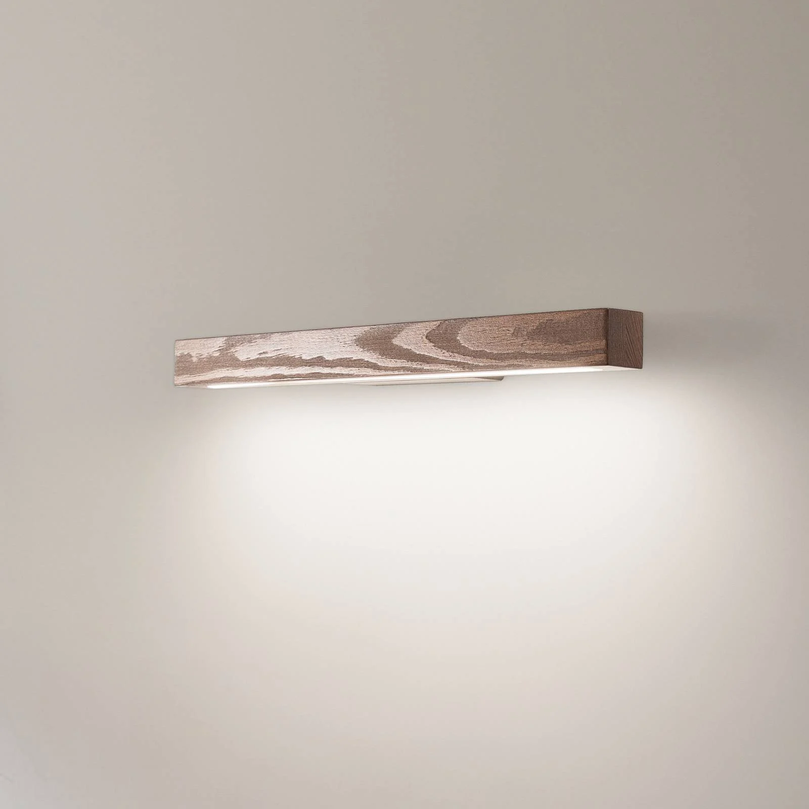LED-Holzwandleuchte Teo, walnuss, 46 cm, 3000 K günstig online kaufen