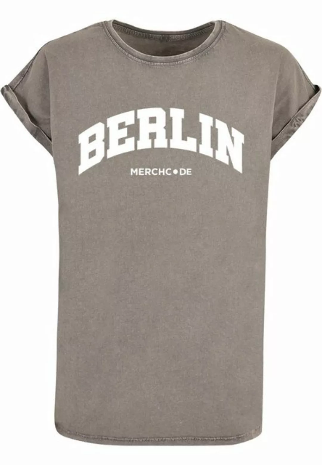 Merchcode T-Shirt Merchcode Damen Ladies Berlin Wording - Acid Washed T-Shi günstig online kaufen