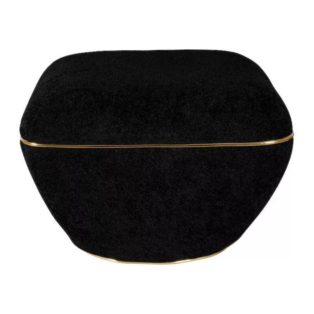 360 Living Hocker Contessa 110 schwarz gold B/H/T: ca. 60x42,5x60 cm günstig online kaufen