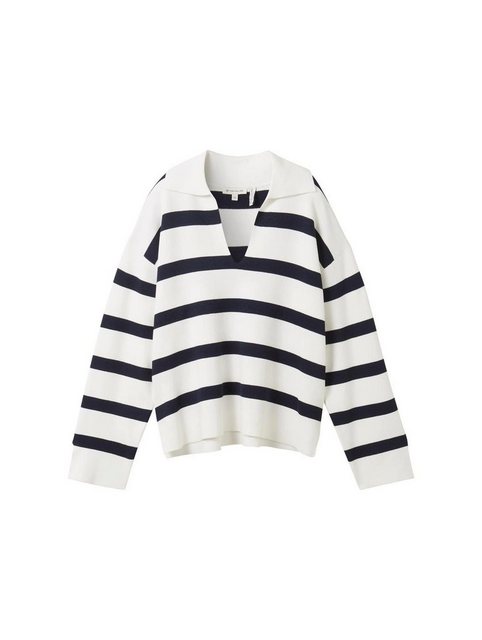 TOM TAILOR Sweatshirt knit pullover striped, offwhite navy stripe knit günstig online kaufen