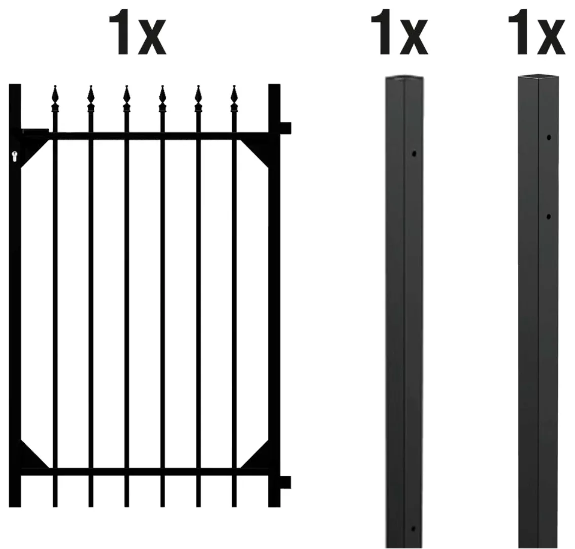 Metallzaun Einzeltor-Set Chaussee Anthrazit z. Einbetonieren 120 cm x 96 cm günstig online kaufen