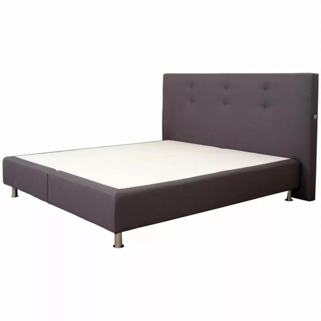 Boxspringbett mit Topper Manchester grau, 180x200 cm, H2/H3 Polsterbett günstig online kaufen