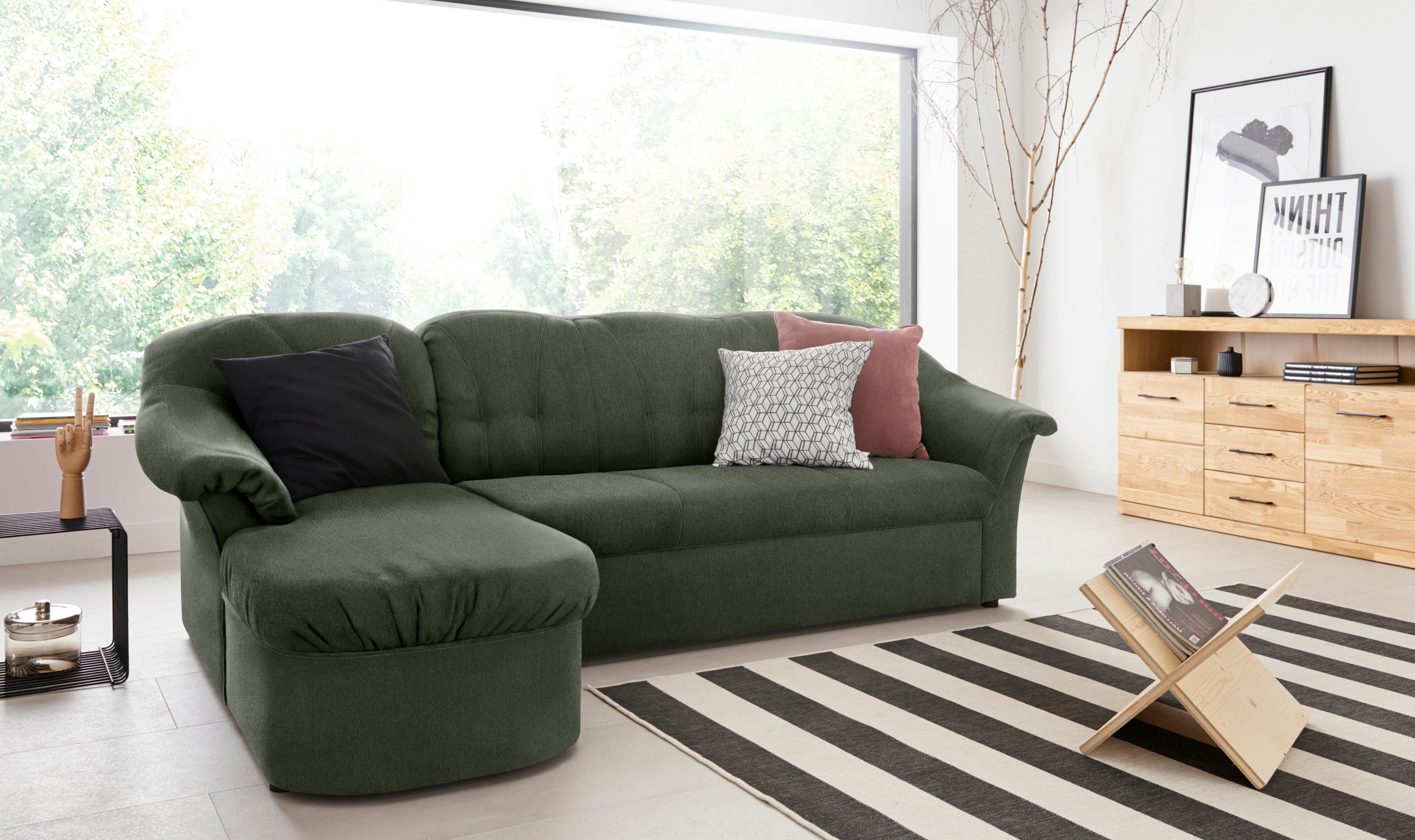 DOMO collection Ecksofa »Pegnitz, elegante Rückensteppung, kompakte Stellma günstig online kaufen