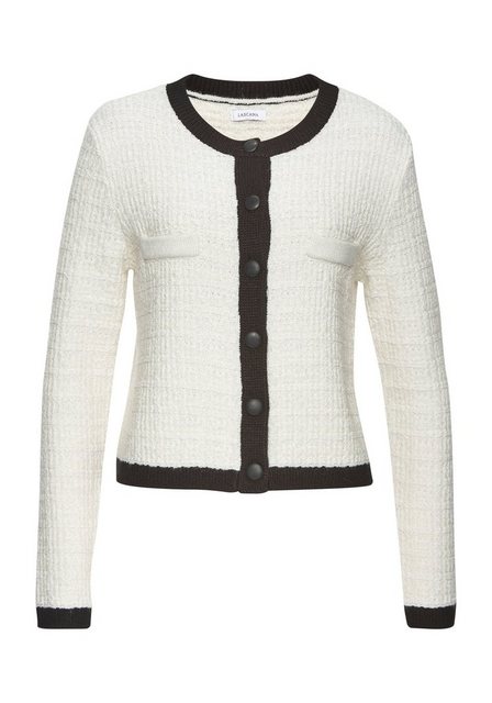 LASCANA Strickjacke mit dezentem Lurexgarn, Kontrastbündchen, casual-chic, günstig online kaufen