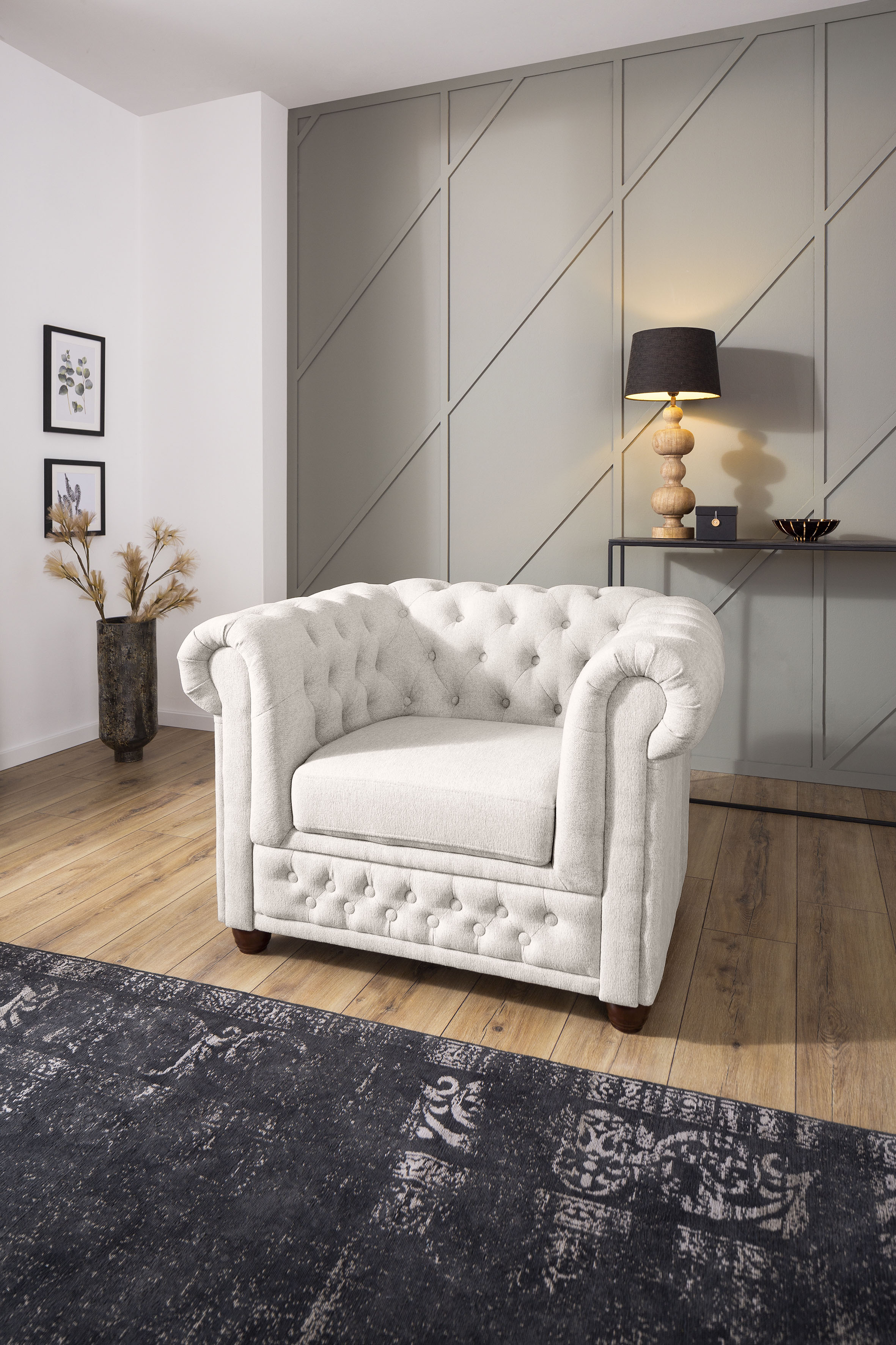 Home affaire Chesterfield-Sessel "New Castle Sessel", hochwertige Knopfheft günstig online kaufen