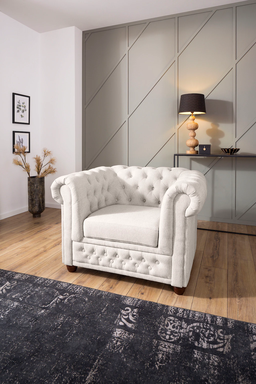 Home affaire Chesterfield-Sessel "New Castle Sessel", hochwertige Knopfheft günstig online kaufen