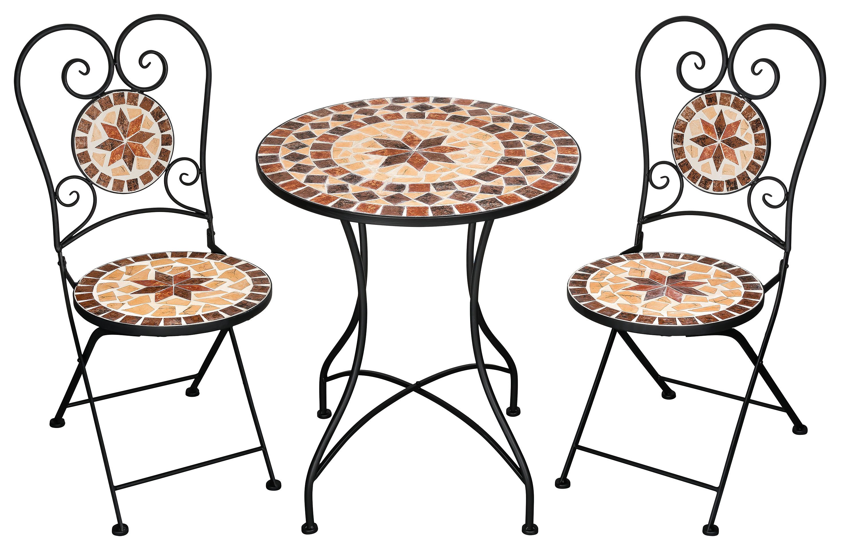 Kamelio Balkonset Mosaik Gartenset 2 Stühle günstig online kaufen