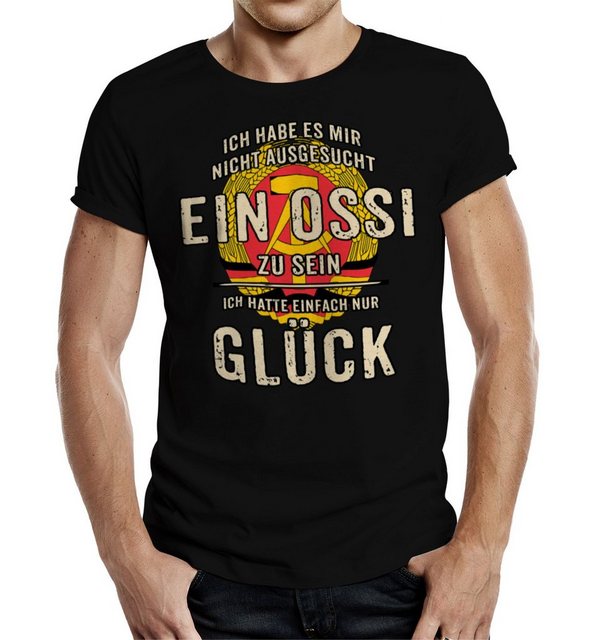 RAHMENLOS® T-Shirt für den glücklichen Ossi: Ich hatte einfach nur Glück günstig online kaufen