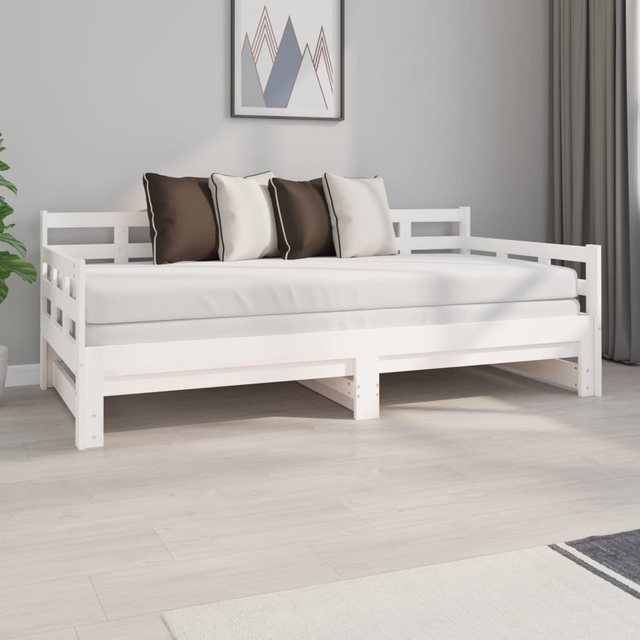 vidaXL Gästebett Tagesbett Gästebett Ausziehbar Weiß Massivholz Kiefer 2x90 günstig online kaufen