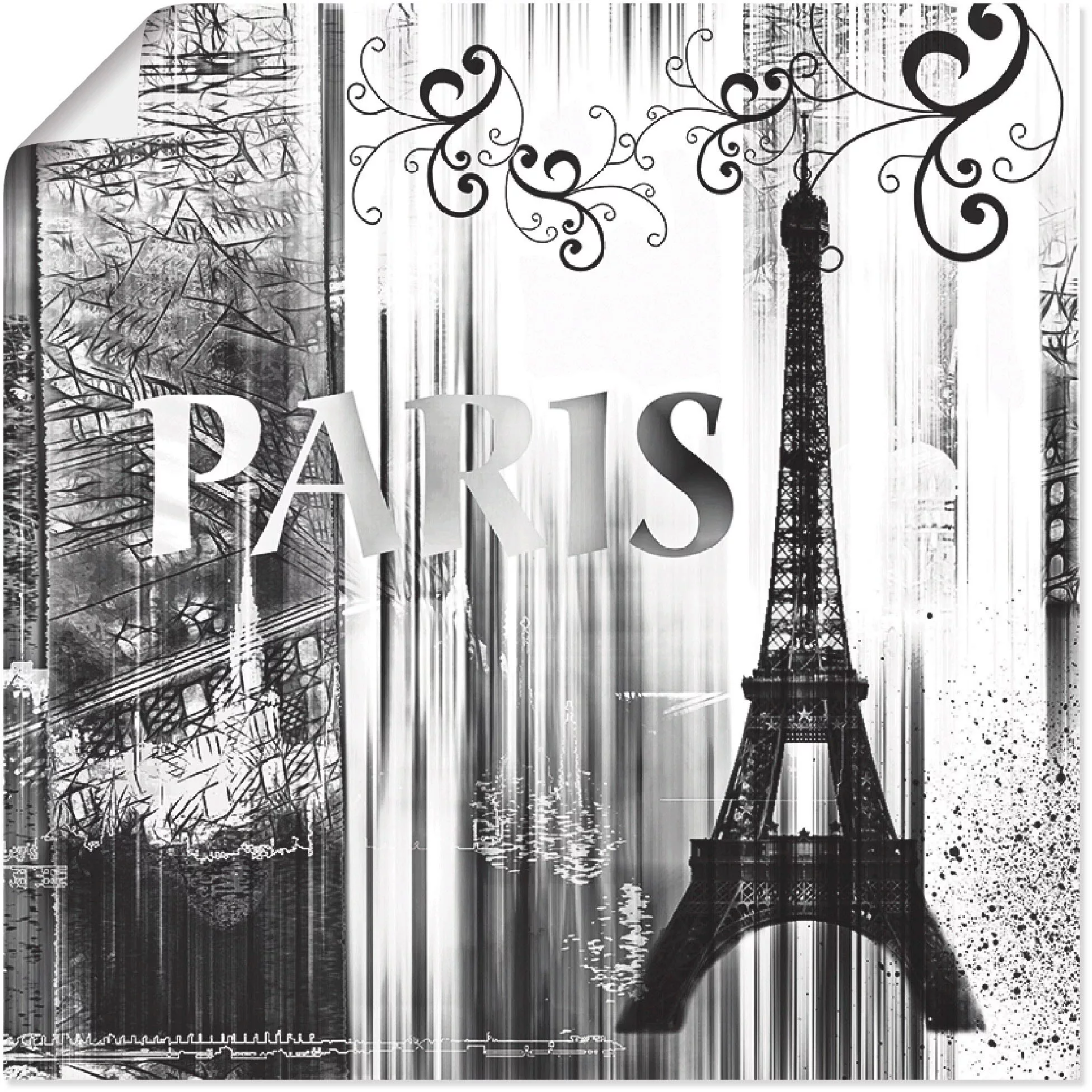 Artland Poster »Paris Weltstadt - Abstrakte Collage 04«, Gebäude, (1 St.), günstig online kaufen