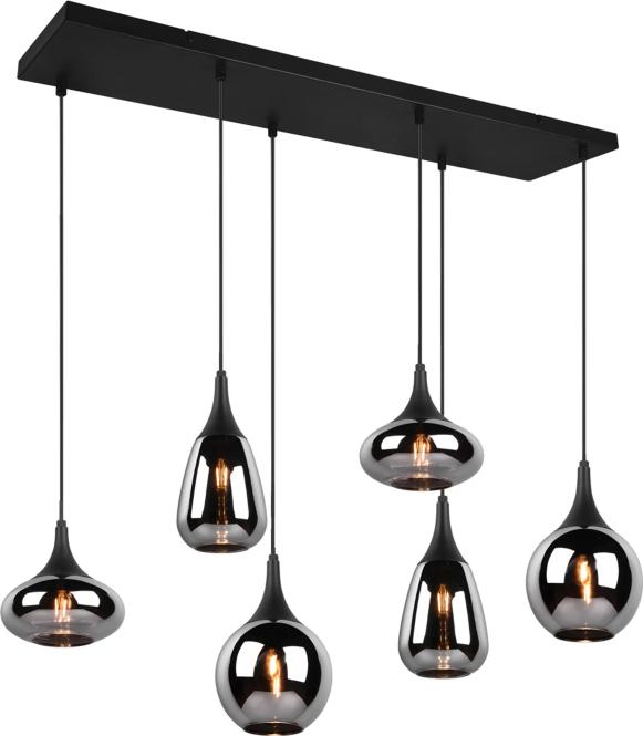 Pendelleuchte 6xE14 1 Stück Metall Schwarz günstig online kaufen