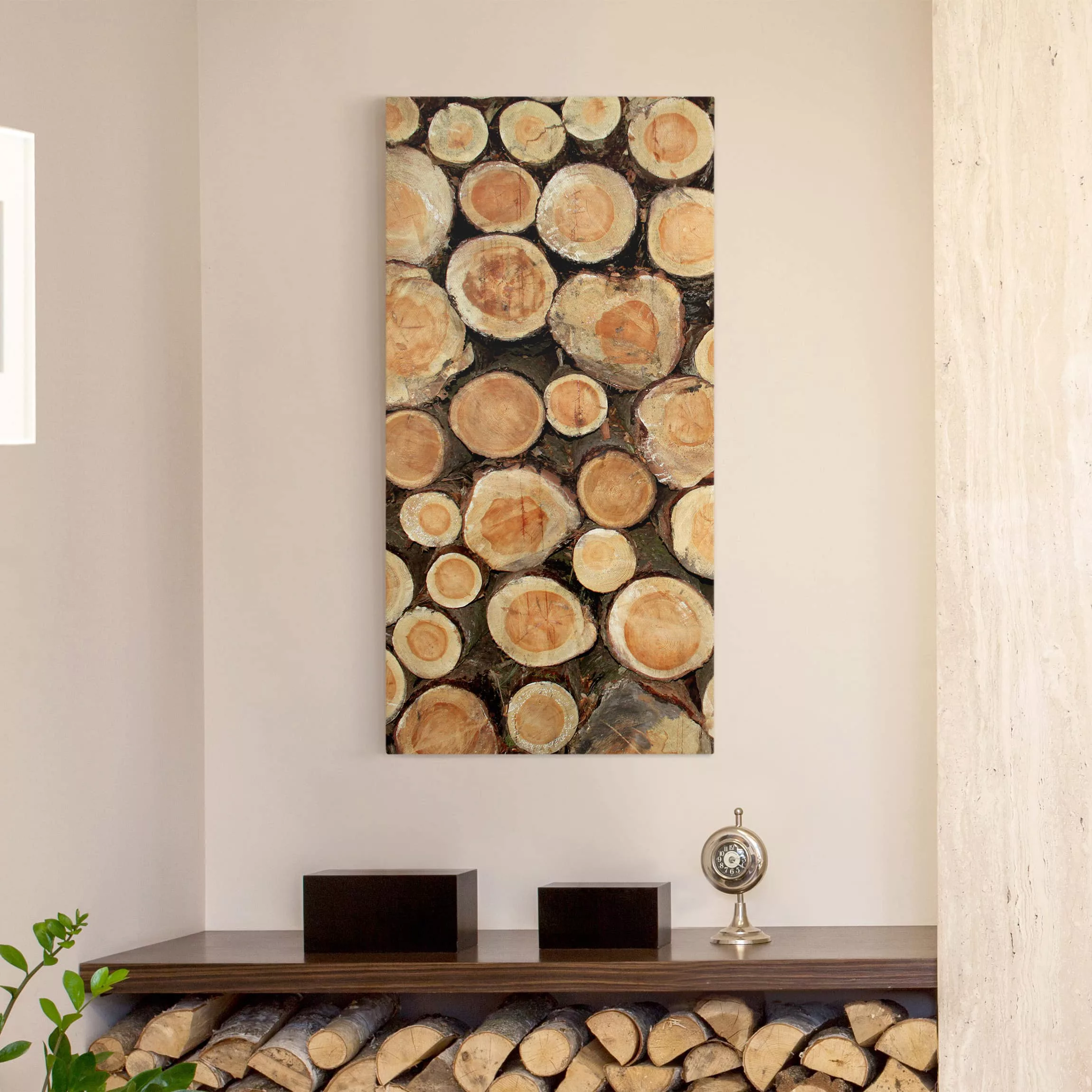 Leinwandbild Muster - Hochformat Baumstämme günstig online kaufen