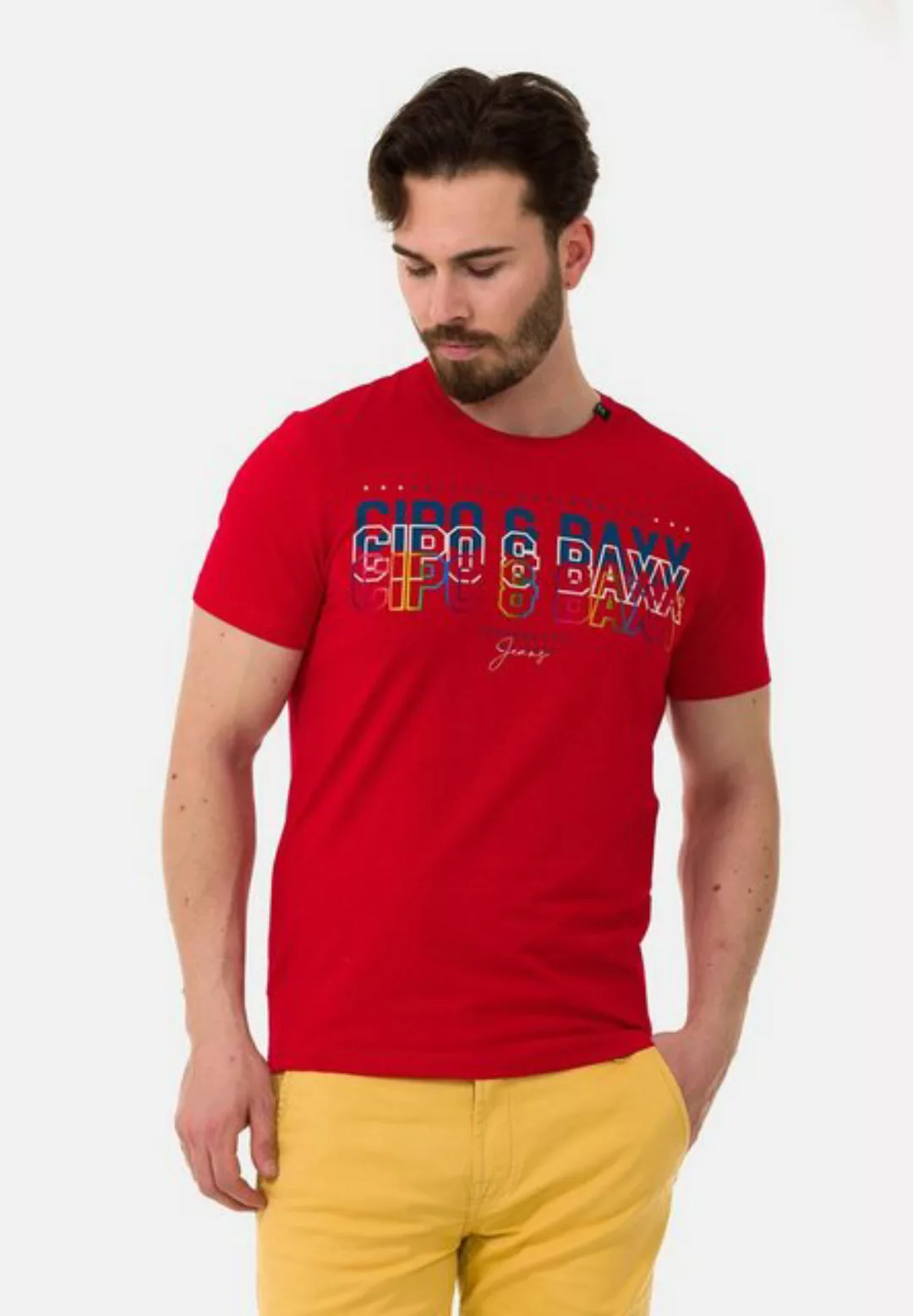 Cipo & Baxx T-Shirt CT717 mit trendigem Markenprint günstig online kaufen