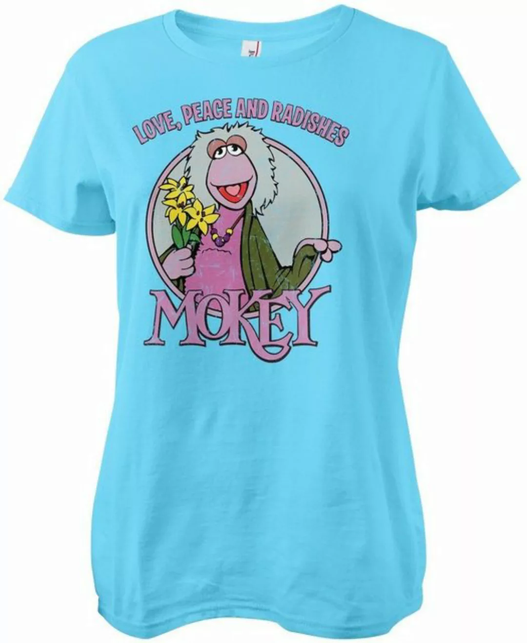 Fraggle Rock T-Shirt Mokey Love, Peace And Radishes Girly Tee günstig online kaufen