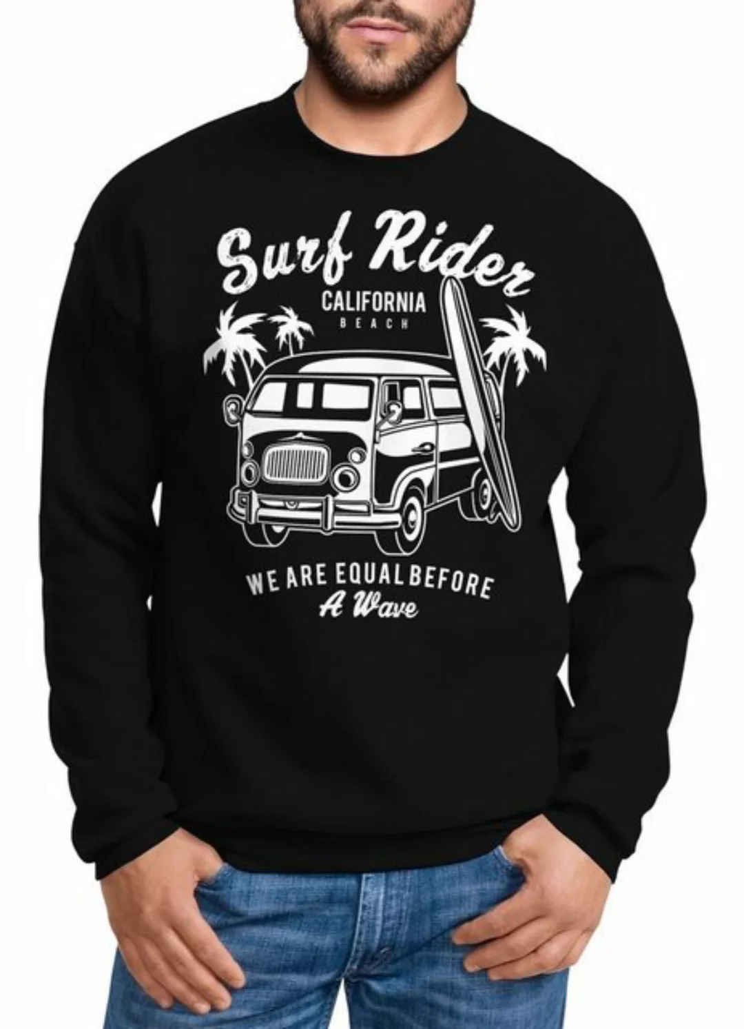 Neverless Sweatshirt Herren Sweatshirt Bus Surfing Retro Pullover Männer günstig online kaufen