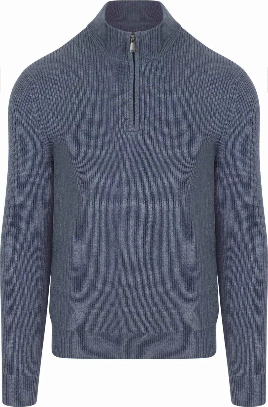 Suitable Half Zip Wool Blend Pullover Dunkelblau - Größe M günstig online kaufen