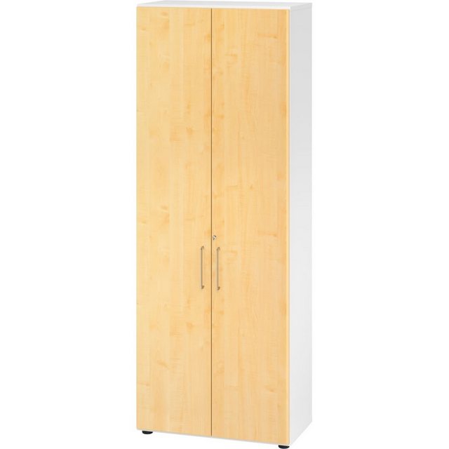 HAMMERBACHER Aktenschrank Schrank 6OH BxTxH 80x42x215,6cm Griff BS Weiß/Aho günstig online kaufen