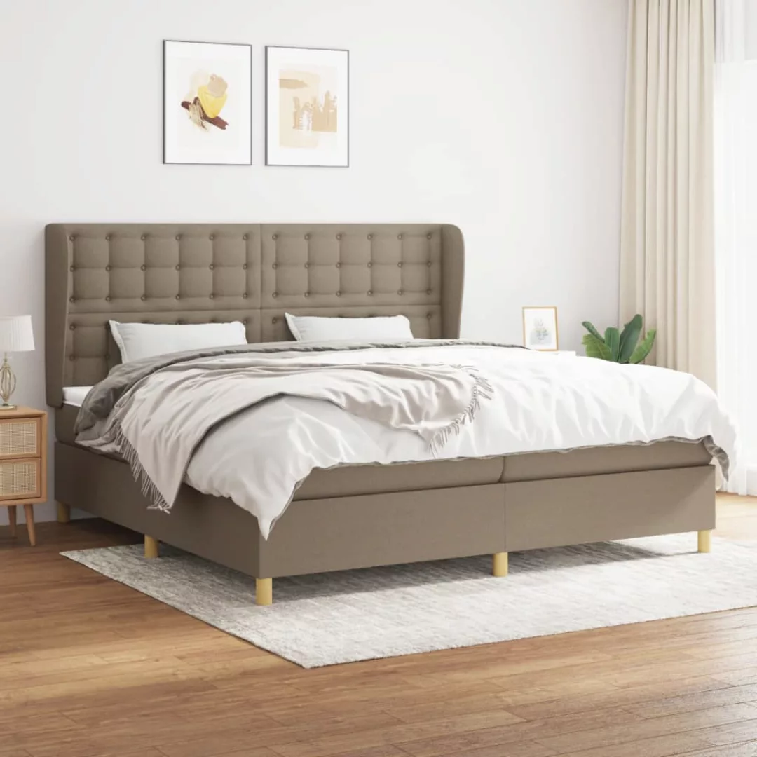 Vidaxl Boxspringbett Mit Matratze Taupe 200x200 Cm Stoff günstig online kaufen