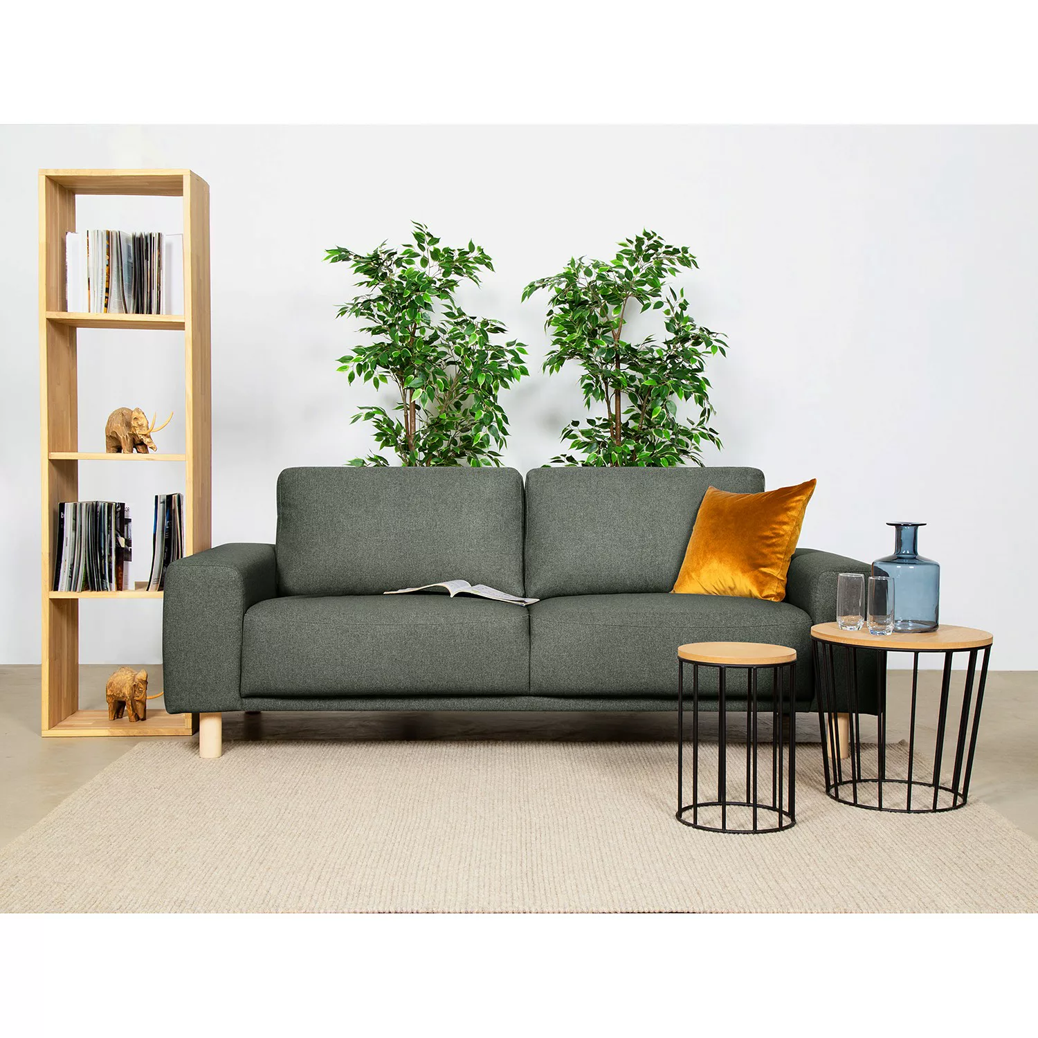 home24 Mørteens Sofa Kotila 2-Sitzer Grau Polyester 208x82x92 cm (BxHxT) Sk günstig online kaufen