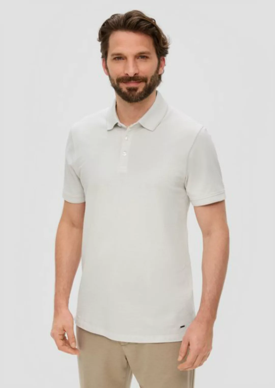 s.Oliver BLACK LABEL Kurzarmshirt Poloshirt mit Piquêstruktur günstig online kaufen