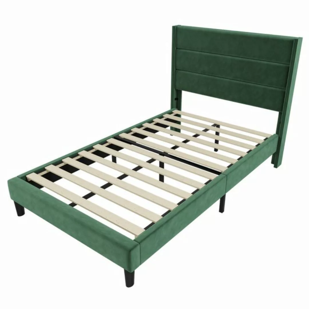 Refined Living Polsterbett Holzbett Jugendbett Samtbett modernes Bett, mini günstig online kaufen