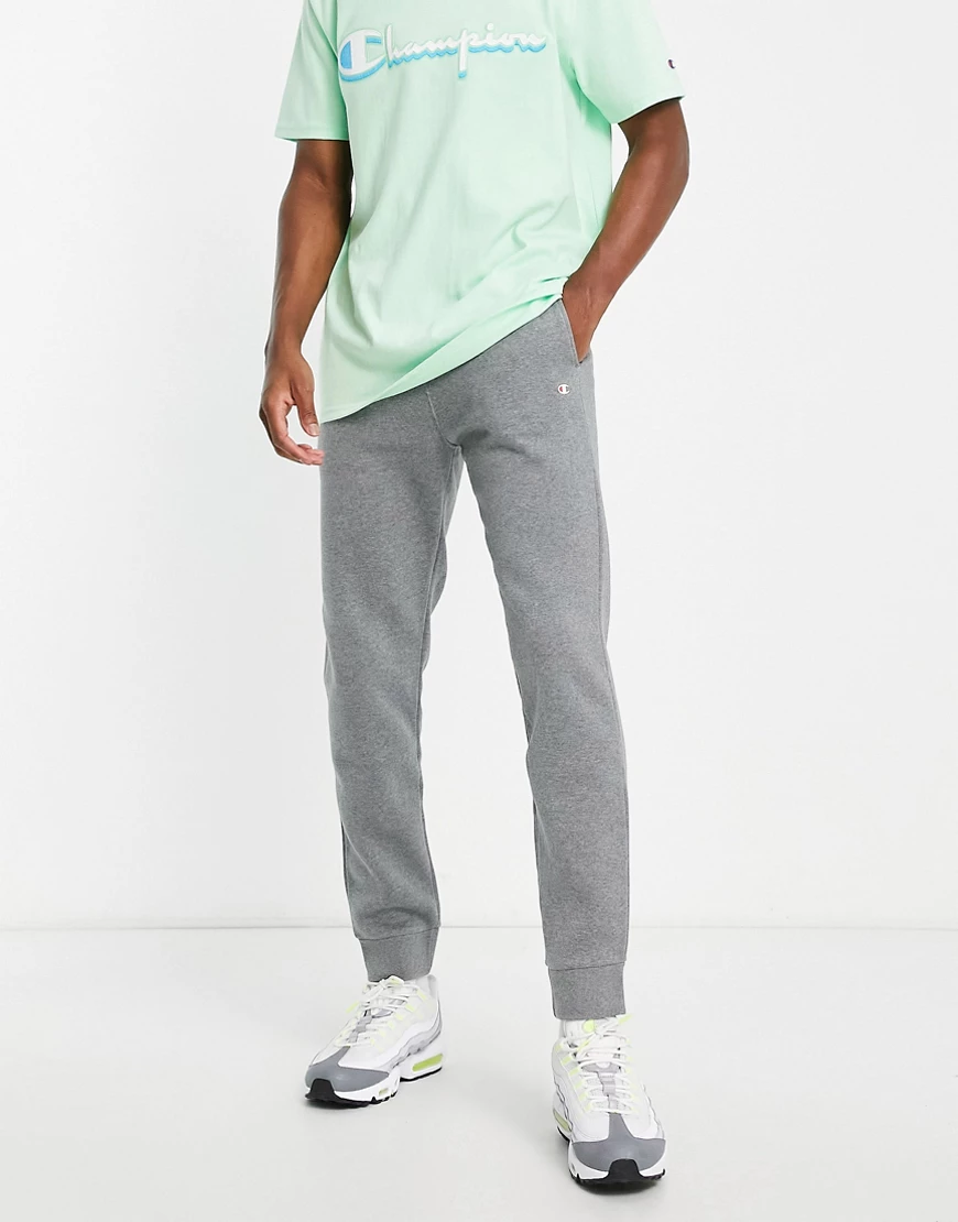 Champion – Jogginghose mit kleinem Logo in Grau günstig online kaufen