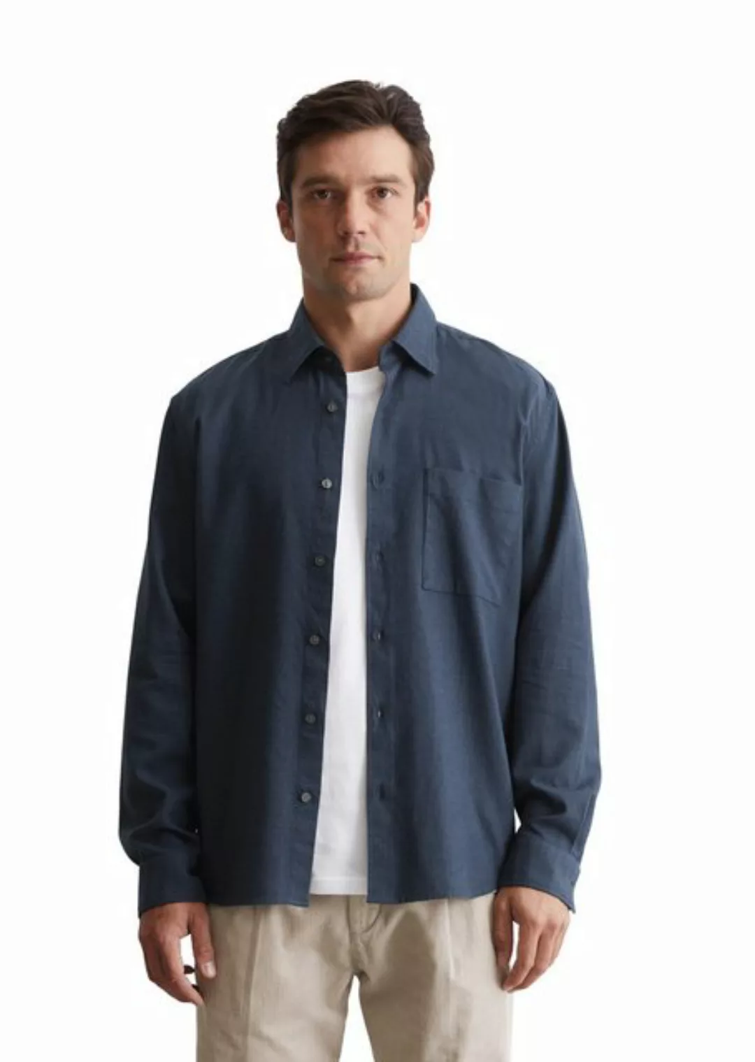 Marc O'Polo Langarmhemd In softer, leichter Flanell-Qualität günstig online kaufen