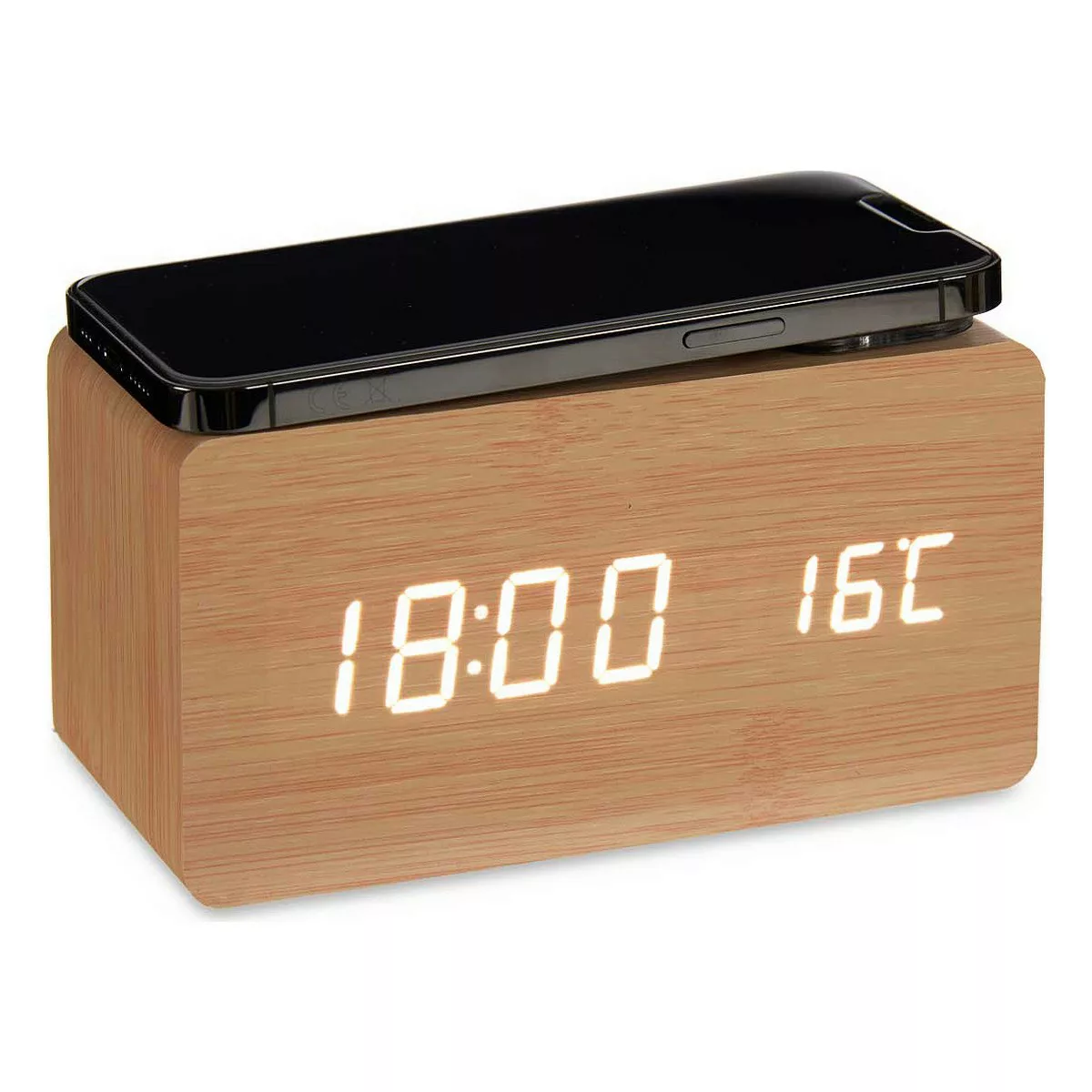 Digitale Desktop-uhr Braun Pvc Holz Mdf (15 X 7,5 X 7 Cm) günstig online kaufen